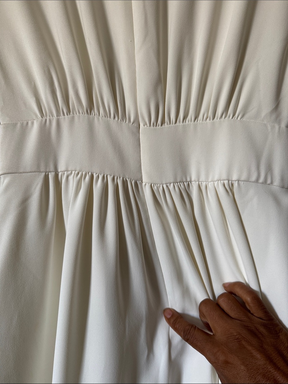 Nordstrom Cream Maxi Dress with Gathered Waist - Picture 8 of 8